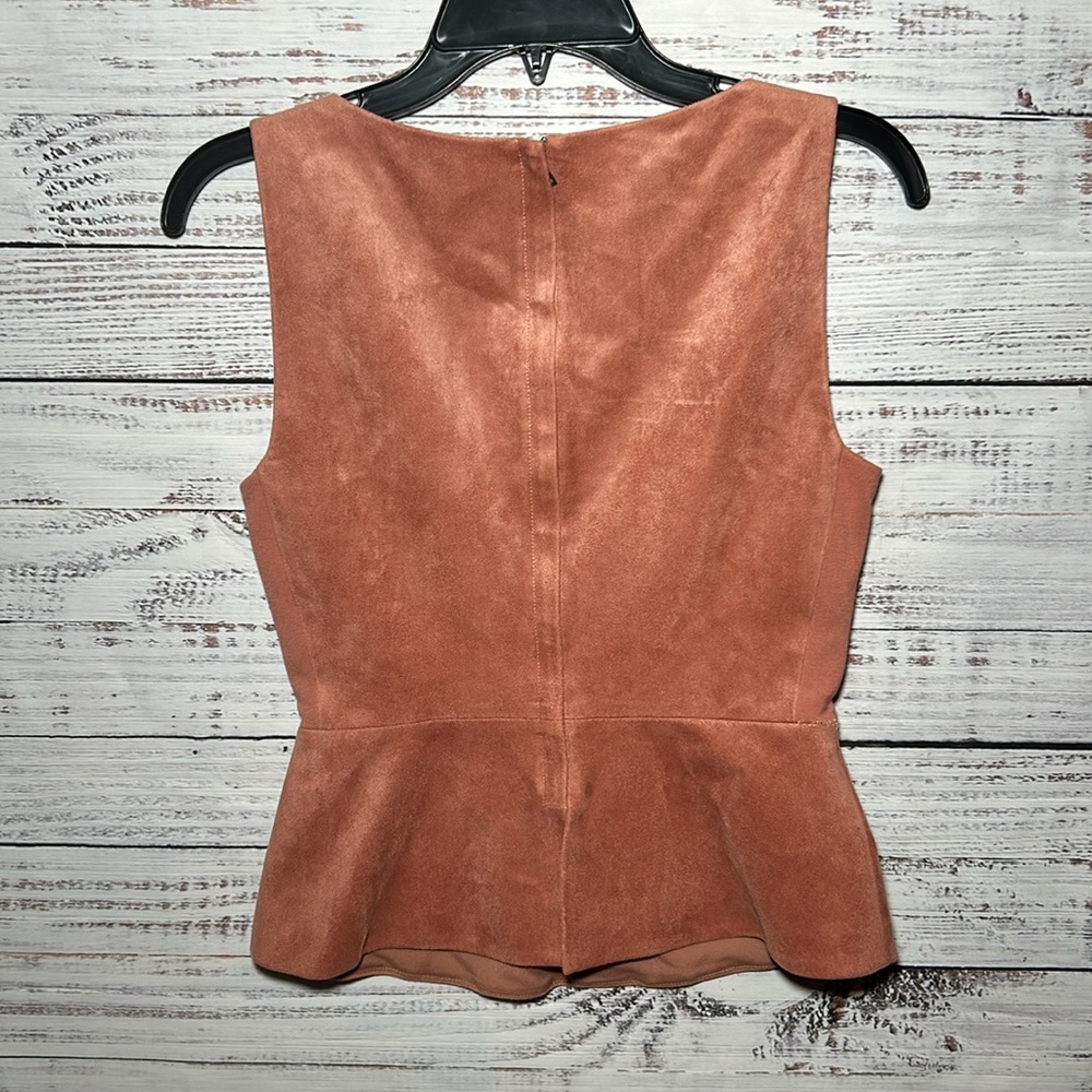 BCBG MaxAzria Cladiana Suede Peplum Top - Picture 11 of 16